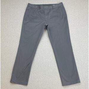 Bonobos Pants Men 35 x 30 Gray 100% Cotton Flat Front Chino Slim Straight Friday